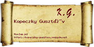 Kopeczky Gusztáv névjegykártya