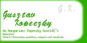 gusztav kopeczky business card